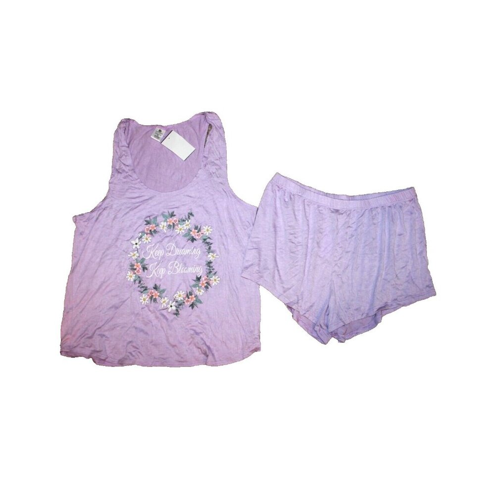 Cozy Rozy Women's Size XL 2Pc. Pajama Set Short Sleeve Tank & Shorts Purple NEW